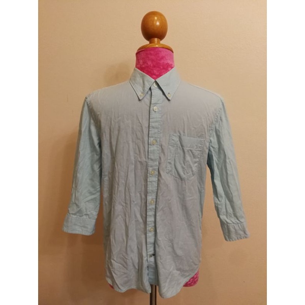 GAP Brand_2nd hand เสื้อเชิ้ตแขน3ส่วน​ Modern​Oxford ผ้าฝ้าย​ 💯%/ Size S/ Made in India🇮🇳 แท้มือสองก