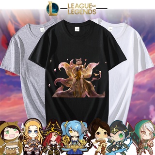 ✔☞▷เสื้อยืดผู้หญิง League of Legends เสื้อยืดสีพื้น เสื้อสาวอวบ เกาหลี เสือยืดผู้ชาย เสื้อยืดสวยๆ เสื้อยีด