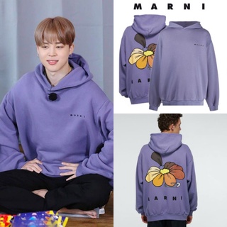 เสื้อกันหนาว มีฮู้ด ลาย JIMIN M A R N I PURPLE RUN BTS