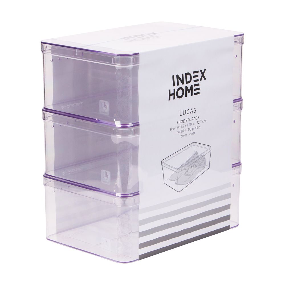 INDEX LIVING MALL กล่องรองเท้า รุ่นลูคัส - สีใสโปร่ง