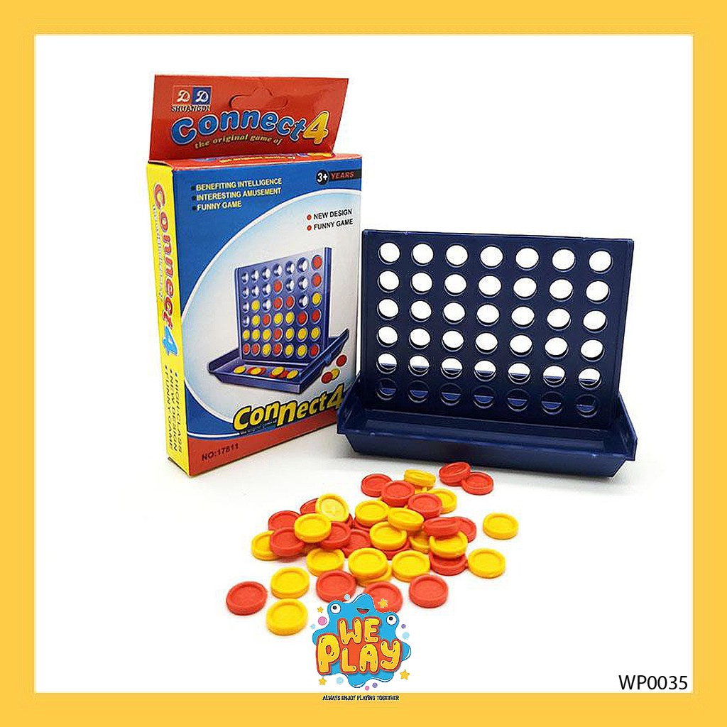 WE PLAY พร้อมส่ง เกมบิงโกหยอดเหรียญ 4 In a Line Connect 4 เกมพกพา ของเล่นปาร์ตี้  (17811-17812-17813