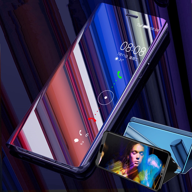 เคส HP oneplus Casing oneplus 7 Pro 6 6T 5T Cover Luxury Mirror Surface Smart Case Slim Clear View