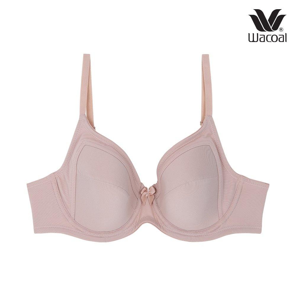 ชุดชั้นใน Wacoal Basic Bra สีเบจ (BE) มีโครง เสริมฟองบาง ยกทรง 4/5 cup เก็บเต้า เต้าเรียบ รุ่น WB991