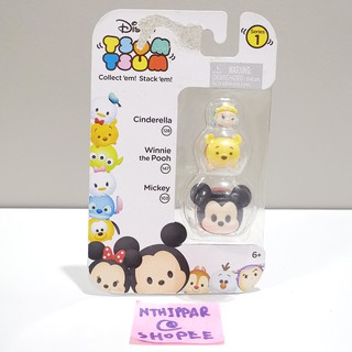 ++ ขาย Tsum Tsum Disney Series 1 แบบแพ็ค 3 ตัว 3 ไซส์ S M L ของแท้ ของใหม่ ไม่แกะ พร้อมส่ง Cinderella Pooh Mickey ++