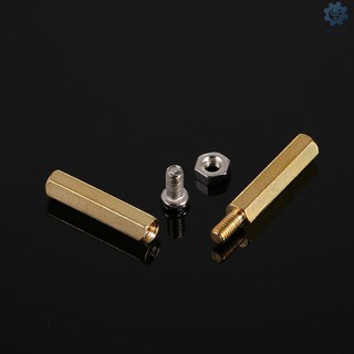 M^S Ready Stock 120pcs M3 PCB Hex Male Female Threaded Brass Standoffs  Long Screw Bolt Motherboard Standoff Threaded Screw Nut Assortment Set