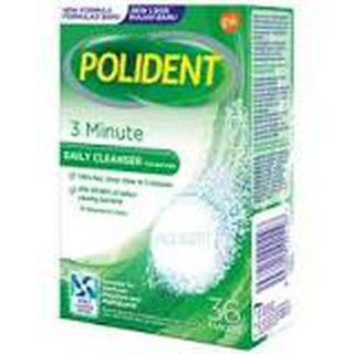 Polident โพลิเดนท์ เม็ดฟู่ ทำความสะอาดรีเทนเนอร์และฟันปลอม 24 เม็ด