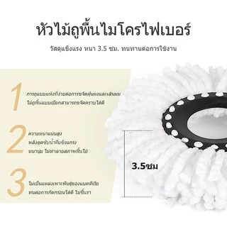 ผ้าไม้ถูพื้น ไมโครไฟเบอร์ อะไหล่ไม้ม๊อบ อุปกรณ์ถูพื้น Mop cloth ทำความสะอาด