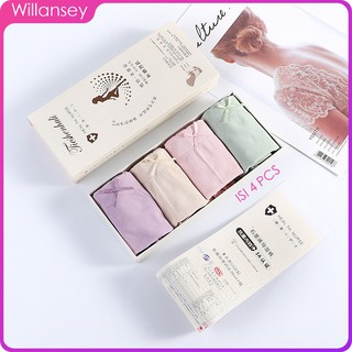 [Set Kotak 4pcs] Celana dalam antibakteri graphene wanita Pakaian Dalam CD Seamless [COD]