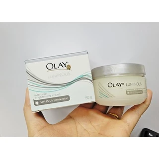 Olay โอเลย์ ลูมินัส ยูวี ไบร์ทเทรนนิ่ง ครีม 50 g. SPF15 UVA/UVB มอยส์เจอร์ไรเซอร์ บำรุงผิวหน้า ผสมกันแดด เนื้อครีมบางเบา