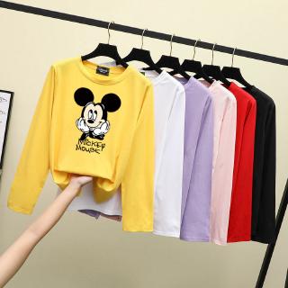 ราคาต่ำสุด  ส่งตรงเวลา ทันสมัยที่สุด  เสื้อยืดแขนยาว Mickey Mouse ซีรีย์