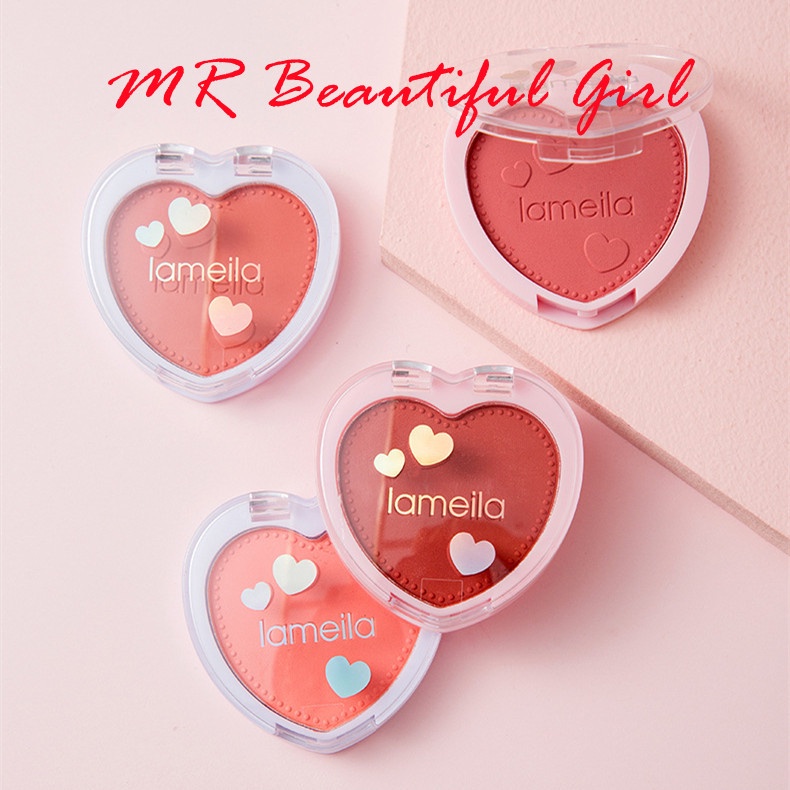 MR Beautiful Girl LAMEILA บลัชออน บลัชออนโทนส้ม บรัชออนทาแก้ม ชมพูพีช ส้มพีช เนื้อดี สีสวย ติดทน