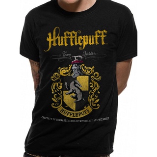 เสื้อยืดวินเทจใหม่ เสื้อยืดผ้าฝ้าย 100% พิมพ์ลาย Hufflepuff Quidditch Team Crest Harry Potter พลัสไซซ์ ของขวัญวันหยุด สํ