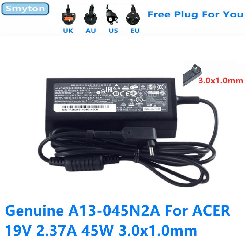A13-045N2A 19V 2.37A 45W 3.0x1.0 มม.PA-1450-26 แล็ปท็อปอะแดปเตอร์ชาร์จสําหรับ ACER Aspire S5 S7 SWIF