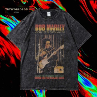 เสื้อยืดพิมพ์ลายแฟชั่น เสื้อยืดแขนสั้น ขนาดใหญ่ พิมพ์ลาย MARLEY และ THE WAILERS VINTAGE TEE BOB