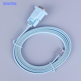 (Interfun) อะแดปเตอร์สายเคเบิลอีเธอร์เน็ต Db 9Pin Rs232 Serial To Rj45 Cat5 1.8 ม.