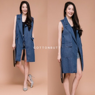 Denim Sleeveless Blazer