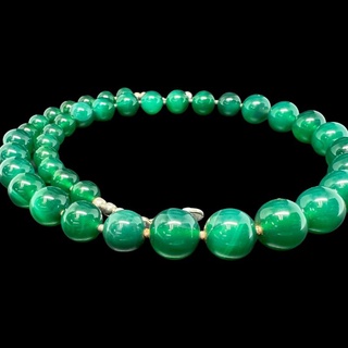 (ใส่โค้ดINCSM4Fเพิ่ม 20) สร้อยคอ หินหยก เม็ดกลม Jade Round Beads Necklace Gemstone Handmade Jewelry