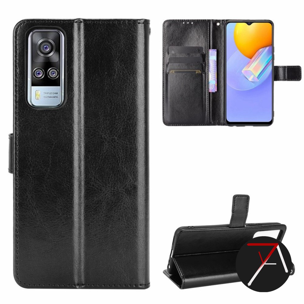 Vivo Y51A Flip Wallet Leather Wallet Leather Cover Case Casing Card Card Card