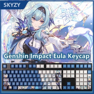 Genshin Impact Keycap โปรไฟล์เชอร์รี่ Eula Theme Keycap PBT Dye Sublimation แป้นพิมพ์เครื่องกล keycap 108 ปุ่ม