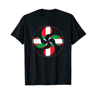 เสื้อยืดโอเวอร์ไซส์เสื้อยืด พิมพ์ลาย Basque Lauburu Country Cross Ikurrina Euskal Herria Eu Spain สําหรับผู้ชายS-3XL