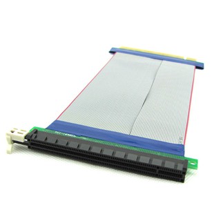 16X PCI-E Express Riser Card อะแดปเตอร์ Extender Extension Ribbon Flex Cable