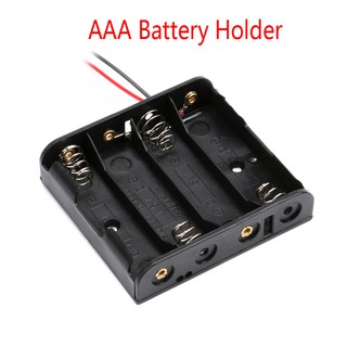 กล่องเคสแบตเตอรี่ aaa พร้อมลวดนําสําหรับแบตเตอรี่ aaa 1 . 5 v 4 ช่อง