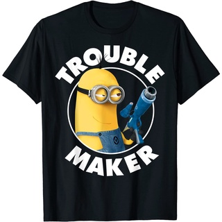 เสื้อยืดโอเวอร์ไซส์เสื้อยืด พิมพ์ลายกราฟิก Despicable Me Minions Kevin Trouble Maker สําหรับผู้ใหญ่S-3XL