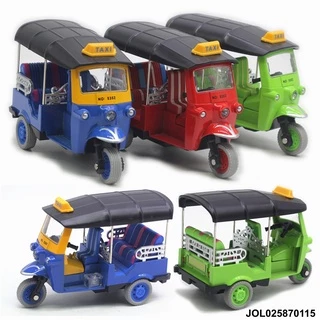 โมเดลรถตุ๊กๆ มีเสียง มีลานวิ่งได้ เสมือนจริง โมเดลตุ๊กๆ TAXIตุ๊กๆ โมเดลรถ สามล้อ รถ3ล้อ แท็กซี่ไทย 5352 #
