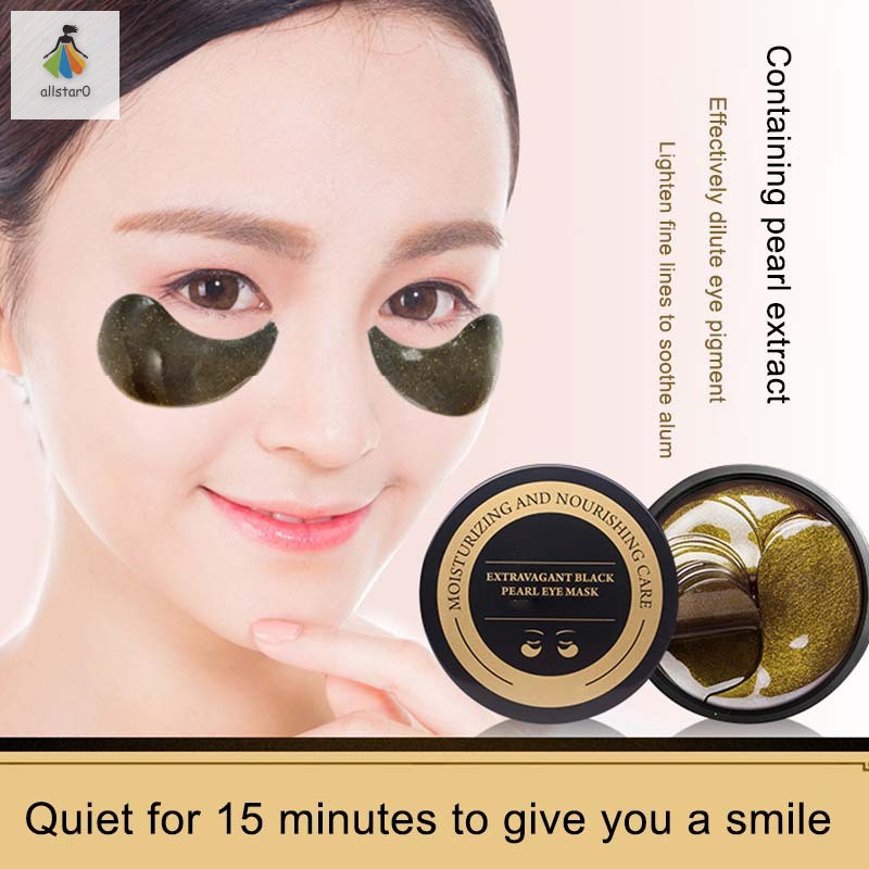 60 Pcs Black Pearl Collagen Eye Mask Ageless Anti Wrinkle Dark Circles