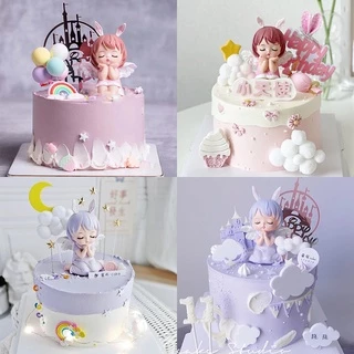 Angel ตุ๊กตาเค้กตกแต่ง Angel Princess ชุดตกแต่งเค้กเจ้าหญิง Anne ตุ๊กตา Cupcake ครีมเค้กเด็กวันเกิด Decor