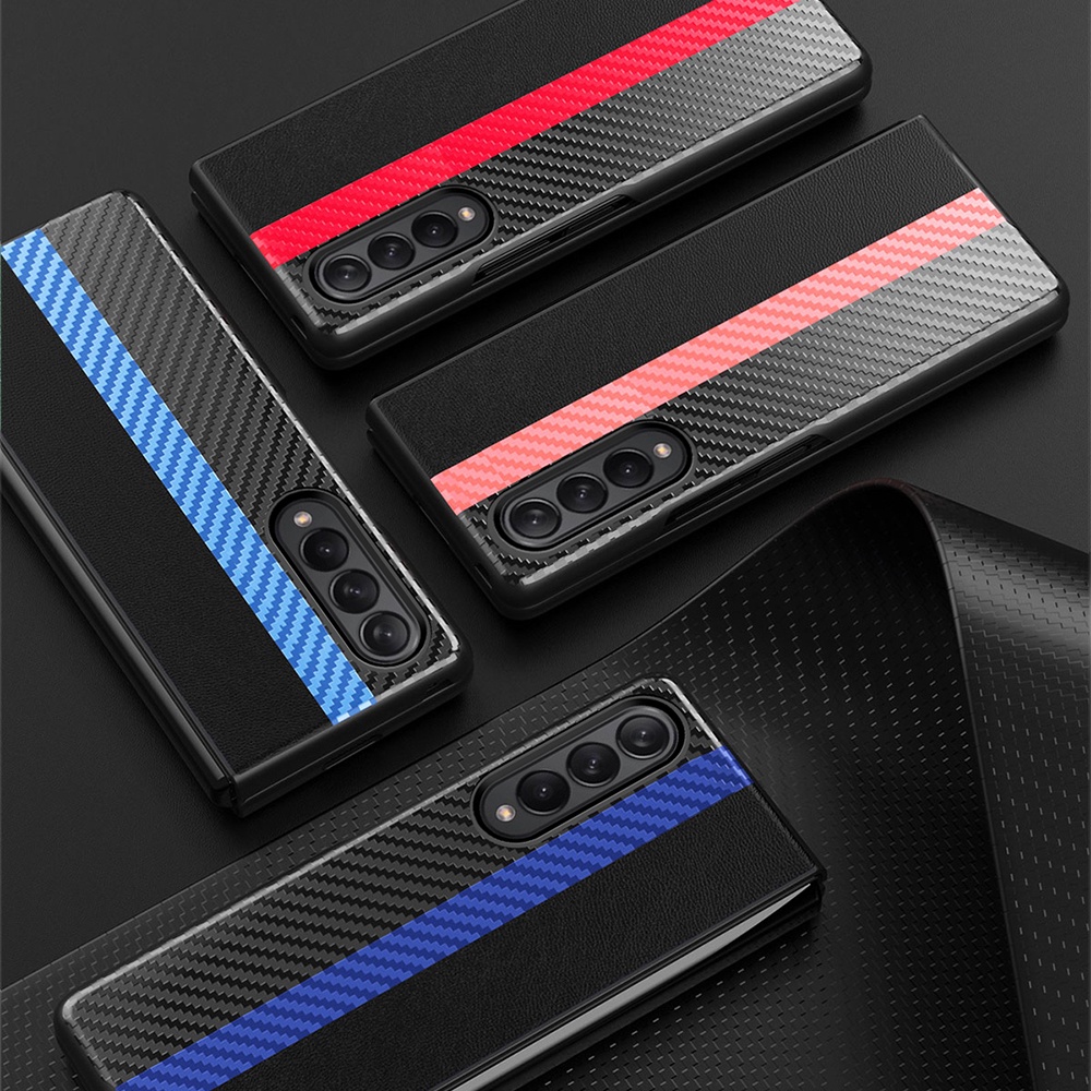 For Samsung Galaxy z Fold4 5G Embossed 3d Skin Texture Phone Case - Sleek Design - Purple main image 0