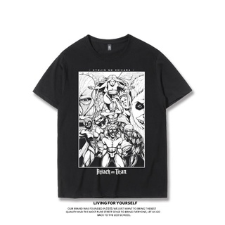 คอลูกเรือเสื้อยืด ทรงหลวม พิมพ์ลายอนิเมะ Attack On Titan Levi Ackerman Eye Punk Ulzzang สไตล์ฮาราจูกุ โกธิคS-5XL