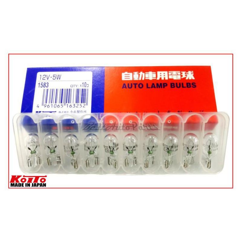 10 ชิ้น x KOITO 1583 12V 5W T10 w5w 4090 หลอดไฟอัตโนมัติ