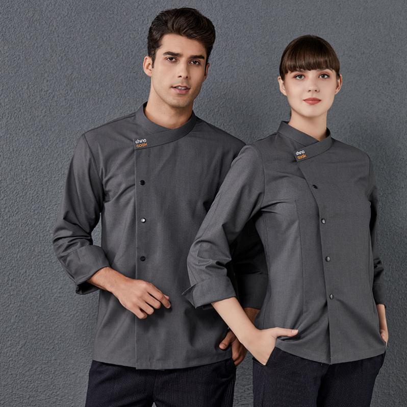 High End Chefs Clothes Long Sleeved Autumn Winter Men Women Logo Full Set Chinese Style Chef 9168