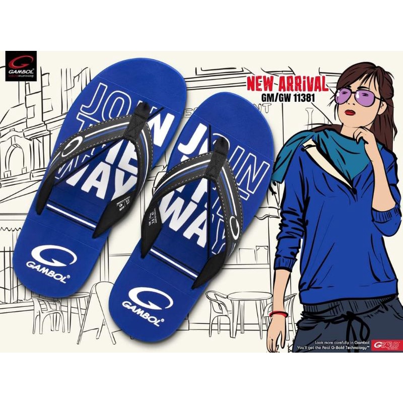 รองเท้าเตะหนีบ แกมโบล Graffiti Design Xstream Sport GM11381 size 36-44 UNISEX ใส่ได้ทุกเพศวัย Gambol