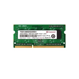 Transcend RAM-Memory DDR3L-1600 SO-DIMM 4GB : รับประกันตลอดอายุการใช้งาน-มีใบกำกับภาษี-TS512MSK64W6H