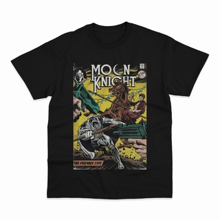 เสื้อยืดผู้ เสื้อยืด พิมพ์ลายภาพยนตร์ Marvel Moon Knight The Friendly สไตล์วินเทจ S-5XL