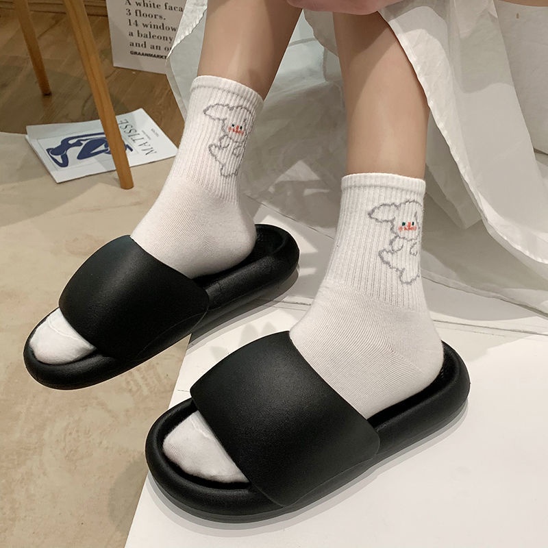 LGShoes 💫รองเท้าแตะแบบสวม สีพื้น ดูอวบๆนุ่มนิ่มสวมใส่สบาย เรียบๆสวมใส่อยู่บ้านหรือใส่ที่ทำงานชิวสุดๆ 🔥🔥 🛒