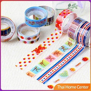 ม้วนเทปลายการ์ตูน ตกแต่ง สมุดรายงาน สติ๊กเกอร์ สติกเกอร์ วาชิเทป Cute Cartoon Tape