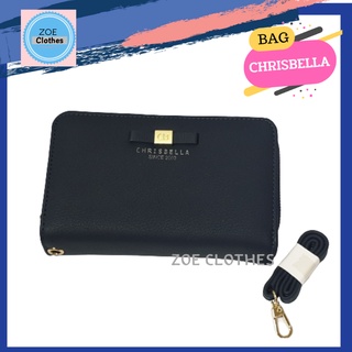 Zoe Clothes กระเป๋าแบรนด์  Chrisbella ( คริสเบลล่า ) ในเครือ SUSEN ( ซู เซน )  กระเป๋าสตางค์ รุ่นติดโบด้านหน้า ช่องใส่เห