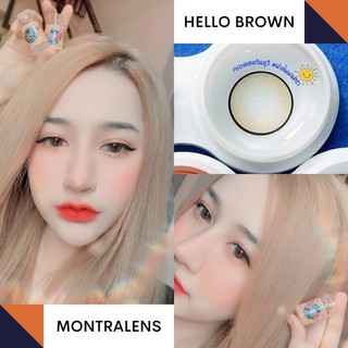 🔥คอนแทคเลนส์✨ขนาดบิ๊กอาย✨Brown / Almond✨ Hello (Montra)