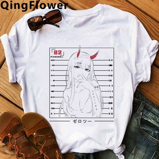 เสื้อยืด พิมพ์ลายอนิเมะ Darling in the Franxx Zero Two Inuyasha ulzzang grunge y2k สไตล์วินเทจ สําหรับผู้หญิง