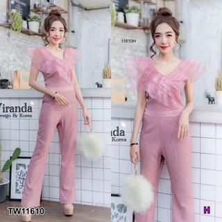 QA11610👚Jumpsuit จั๊มสูทขายาว👖