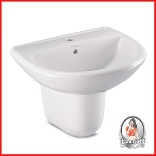 อ่างล้างหน้าพร้อมขาตั้ง อ่างล้างหน้า อ่างล้างหน้าพร้อมขาตั้งครึ่ง NASCO NL-043/NL-091-WA สีขาว 
 ผลิตจากเซรามิกคุณภาพดี