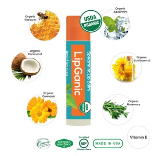 Lipganic Spearmint Organic Lip Balm มินต์  ออร์แกนิค ลิปบาล์ม (4.25g)