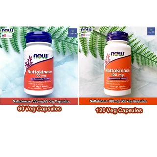 นัตโตะไคเนส Nattokinase 100 mg 60 or 120 Veg Capsules - Now Foods ถั่วเหลืองหมักนัตโตะ นัตโตะคินาเสะ 2,000 FUs Activity