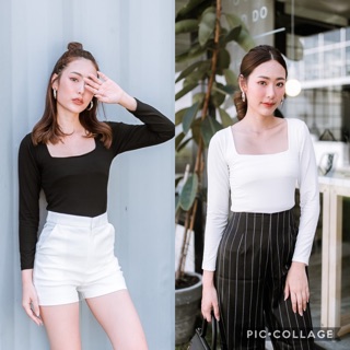 เสื้อแขนยาวคอเหลี่ยม(ส่งฟรีems.)