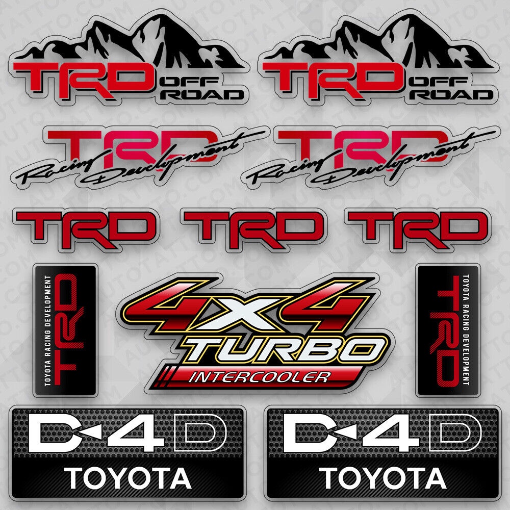 สติกเกอร์ไวนิล ลายโลโก้รถแข่ง Toyota TRD Off Road 4x4 Turbo สําหรับตกแต่งรถยนต์