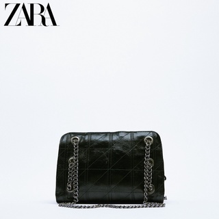 ใหม่ Zara กระเป๋าถือ กระเป๋าสะพายไหล่ สายโซ่ สีดํา แฟชั่นสําหรับผู้หญิง 2022