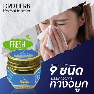 ✅แพ๊ค5กระปุก ยาดมสมุนไพร 9 ชนิด DRD HERB บรรเทาอาการทางจมูก ไอ จาม น้ำมูกไหล ลดภูมิแพ้ หายใจสะดวก ลมหายใจสดชื่น แท้100%